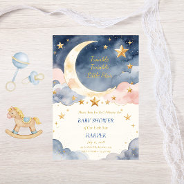 Waterverf Twinkle Little Star Baby Shower Kaart