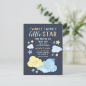 Waterverf Twinkle Twinkle Little Star Baby shower Uitnodiging Briefkaart (Staand voorkant)