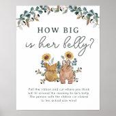 Waterverf Twins Baby shower Belly Game Poster (Voorkant)