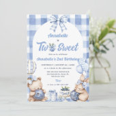 Waterverf Two Sweet 2e verjaardagsfeestje Kaart (Staand voorkant)