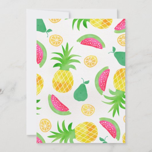 Waterverf Two-tti Frutti 2e Verjaardag Uitnodiging (Achterkant)