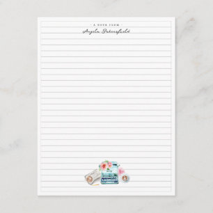 Waterverf typemachine   Monogrammofoonwerk Informatiekaartje