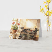 Waterverf Typewriter Denk Aan Jou Kaart (Gele Bloem)