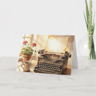 Waterverf Typewriter Denk Aan Jou Kaart