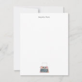 Waterverf Typewriter Flat Notitiekaartje (Voorkant)