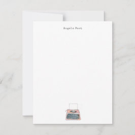 Waterverf Typewriter Flat Notitiekaartje