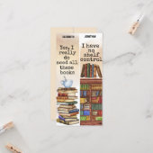 Waterverf Typewriter Funny Book Quote Bladwijzer Kaart (Voorkant / Achterkant in situ)