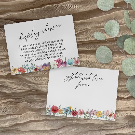 Waterverf - Typografie-display voor wilde bloemen Informatiekaartje