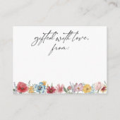 Waterverf - Typografie-display voor wilde bloemen Informatiekaartje (Achterkant)