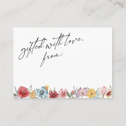 Waterverf - Typografie-display voor wilde bloemen Informatiekaartje (Achterkant)