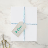 Waterverf Typografie Geloof kerstcadeaus Cadeaulabel (Met Touw)