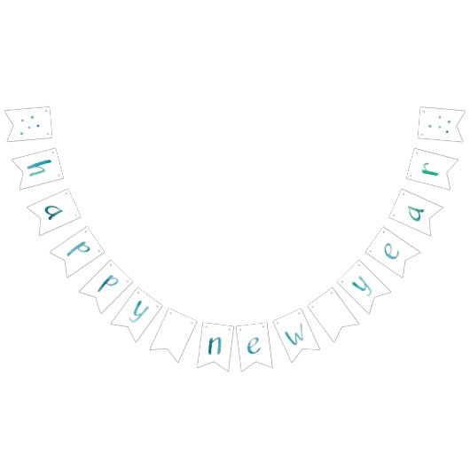 Waterverf Typografie Happy Nieuwjaar design Vlaggetjes (Alle)