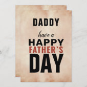 Waterverf Typografie Papa Happy Father Day Feestdagenkaart (Voorkant / Achterkant)