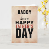 Waterverf Typografie Papa Happy Father Day Kaart (Gele Bloem)