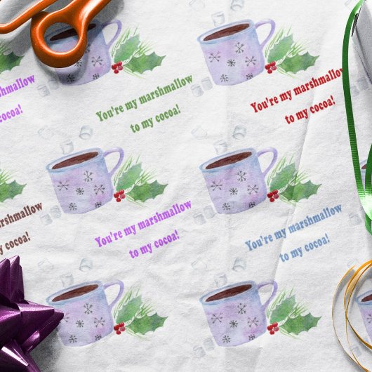 Waterverf U bent mijn Marshmallow voor mijn cacao Tissuepapier