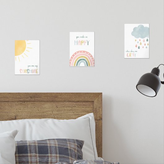 Waterverf U bent mijn zonneschijn Muurkunst Sets (Slaapkamer)