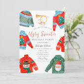 Waterverf Ugly Sweater Holiday Party Kaart
