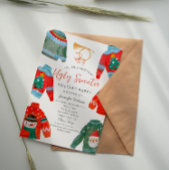 Waterverf Ugly Sweater Holiday Party Kaart