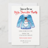 Waterverf Ugly Sweater Tacky kerstparty Kaart (Voorkant)