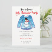 Waterverf Ugly Sweater Tacky kerstparty Kaart (Staand voorkant)