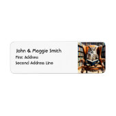 Waterverf uil boeken lezen Bibliotheek Dierlijke K Etiket (Voorkant)