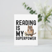 Waterverf Uil Boekenworm Lezen Gezegde Briefkaart (Staand voorkant)