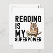 Waterverf Uil Boekenworm Lezen Gezegde Briefkaart (Voorkant / Achterkant)