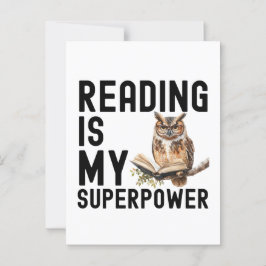 Waterverf Uil Boekenworm Lezen Gezegde Briefkaart