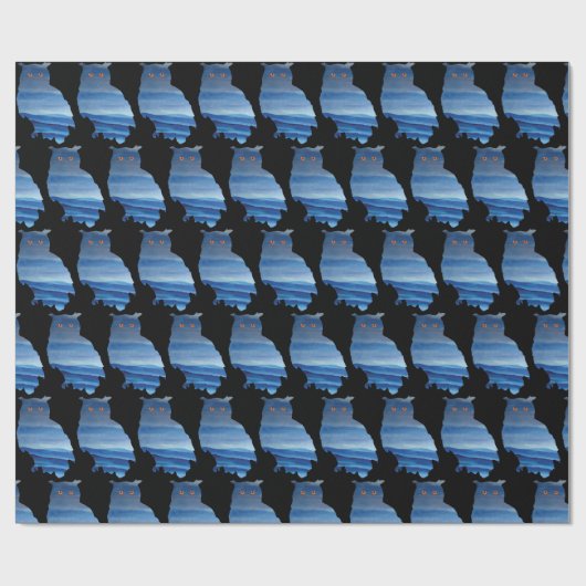 Waterverf uil cadeaupapier (Vlak)