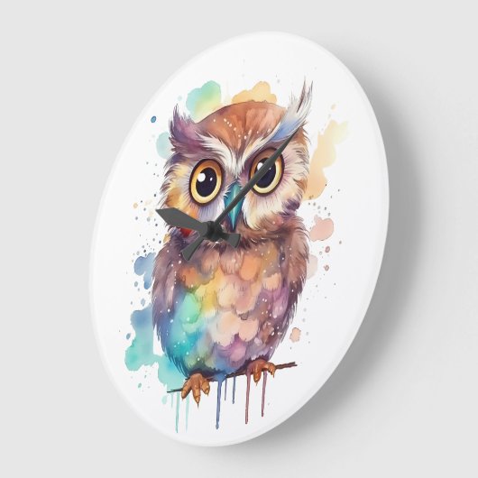 Waterverf Uil Grafische klokken (Hoek)