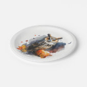Waterverf Uil Halloween Papieren Bordje (Gekanteld)