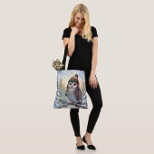 Waterverf Uil In Een Winterhoed Tote Bag (Op model)