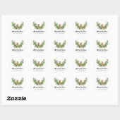 Waterverf Uil Kerstmis Ronde Sticker (Vel)