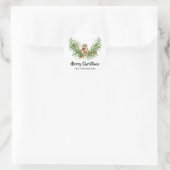 Waterverf Uil Kerstmis Ronde Sticker (Tas)