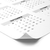 Waterverf uil met een Tuxedo 2025 muurkalender Poster (Hoek)