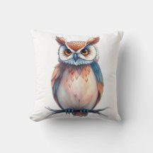 Waterverf uil met sterrenelementen