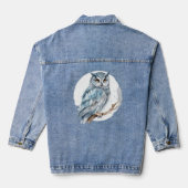 Waterverf Uil op de boomtak Denim Jacket (Achterkant)