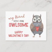 Waterverf Uil Pun Classroom Valentijn Kaart Pack Contactkaartje (Voorkant)