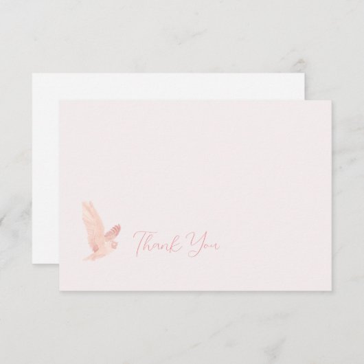 Waterverf uil Sorority Note Kaart rood (Voorkant / Achterkant)