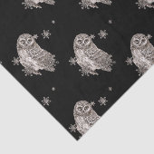 Waterverf Uil Vogel Winter Sneeuwvlokken Tissuepapier (Detail)