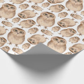 Waterverf uilenpatroon. Wilde vogel. Schattig dier Cadeaupapier (Hoek)