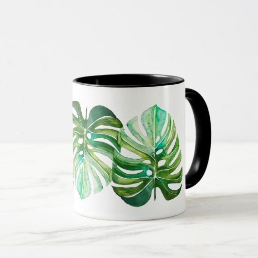 Waterverf uit de Monstera Trio Cup Mok (Voorkant rechts)