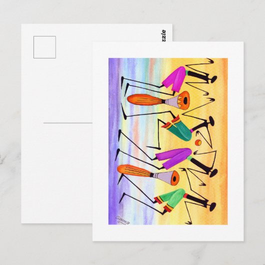 Waterverf, uitdrukking van geluk Verjaardag Briefkaart (Voorkant / Achterkant)