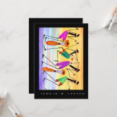 Waterverf, uitdrukking van geluk Verjaardag Kaart (Voorkant / Achterkant in situ)