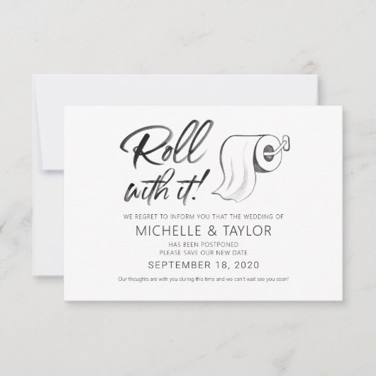 Waterverf Uitgesteld Rol met het Kaart Notitiekaartje (Voorkant)