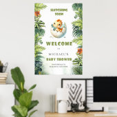 Waterverf uitkomen binnenkort baby dino welkomstbo poster (Thuiskantoor)