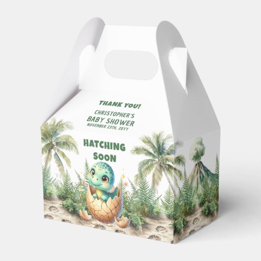 Waterverf Uitkomen Binnenkort Dino Baby Favoriet B Bedankdoosjes (Voorkant Zijde)