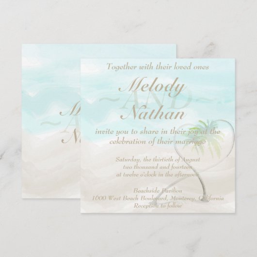 Waterverf uitnodigen troepenweduwen kaart (Voorkant / Achterkant)