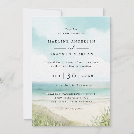 Waterverf uitnodigen troepenweduwen kaart (Voorkant)