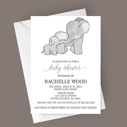 Waterverf Uitnodiging Baby shower